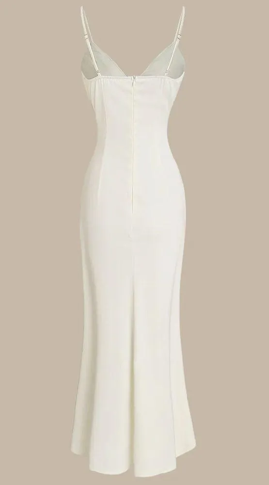 Rihoas Apricot Bodycon Tassel Slip Maxi Dress - Image 2