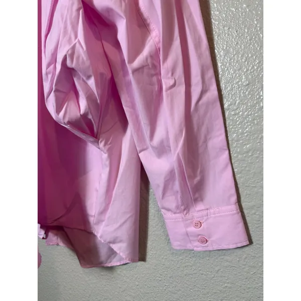 NWT ZARA Oversized Poplin Shirt Pink Size S - Image 6