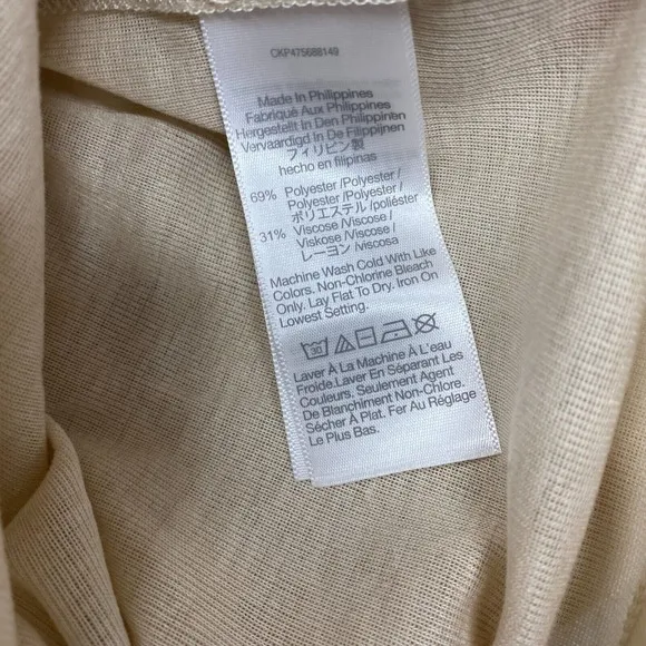 Madewell Shirt Womens 2XS Beige Mock Neck Semi‎ Sheer Pullover Tee Top NN260 XXS - Image 11