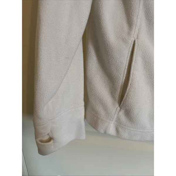 Women's Harley Davidson Cream Off White Full Zip Fleece Jacket Sz Large Moto - Image 5