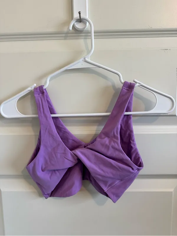 Aerie Criss Cross Purple Light Support Bra - Image 2