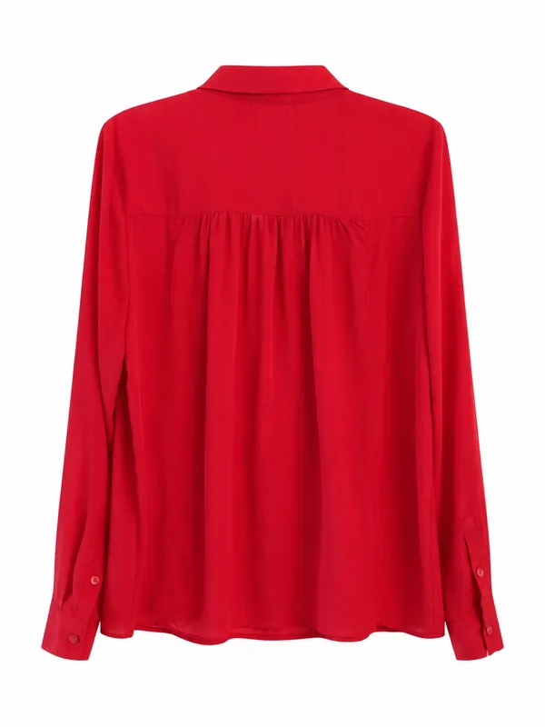 Maeve Anthropologie De Stijl Popover Blouse 10 Red Excellent Chevron V-Neck - Image 5
