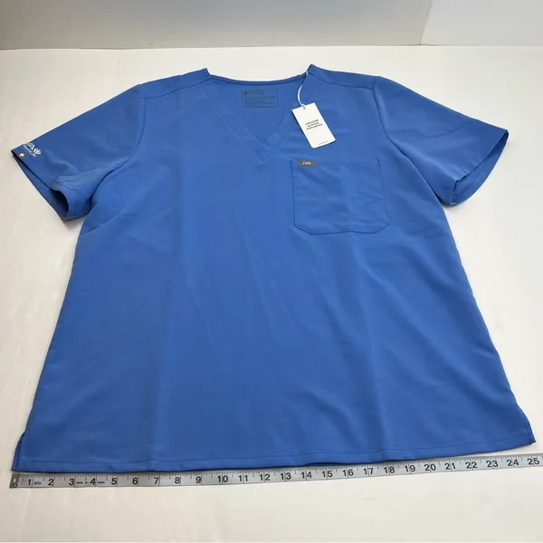 FIGS Catarina One Pocket Womens Scrub Top‎ Ceil Blue Shirt XXL NEW *EMBROIDERED - Image 12
