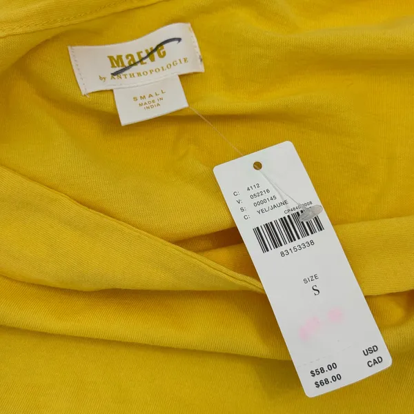 Anthropologie Maeve One Shoulder Bow Top Yellow Size Small New - Image 5