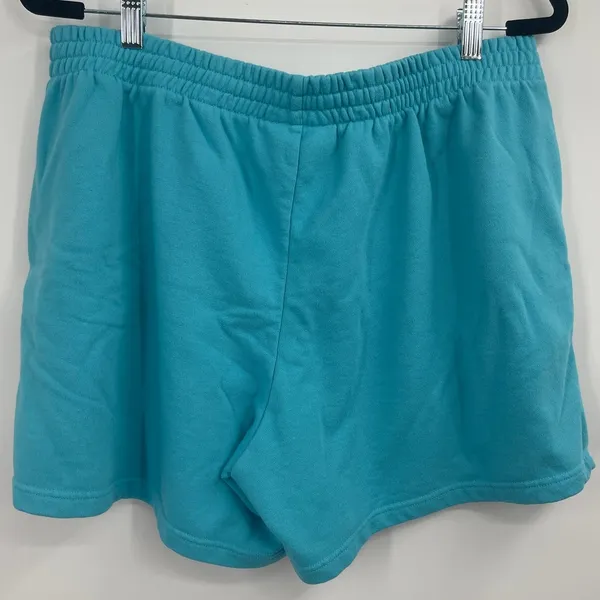 Champion XL Teal Aqua Fleece Shorts Elastic Waist Comfy Lounge Shorts Sweat Gym - Image 2
