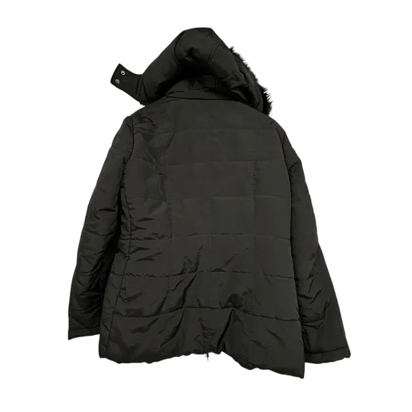 New York & Company Black Puffer Jacket Women’s Large | Zip Front Coat w/ Hood - Image 3