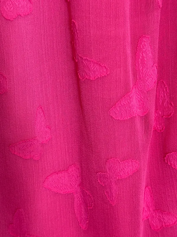 Michael Kors Sheer Fuchsia Off-the-Shoulder Blouse Large - Image 4