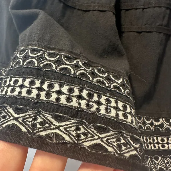 Anthropologie Amit Aggarwal‎ - XS Olivia Embroidered Black Top Blouse Boho - Image 9