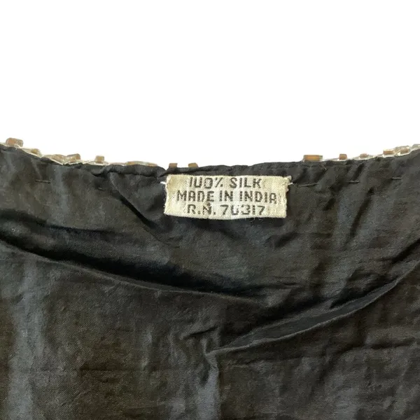 Vintage Silk Sequin Vest Black - Image 4