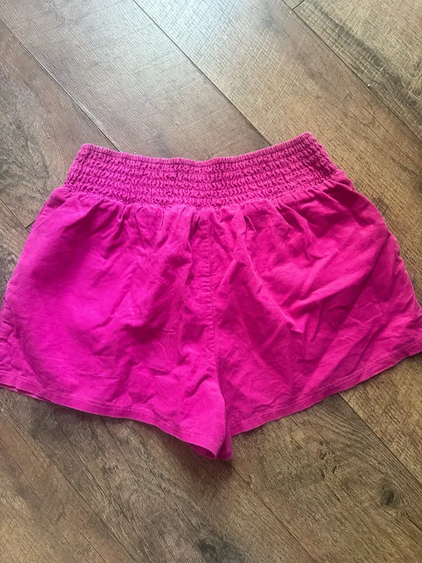 Target Hot Pink Micro Corduroy Smocked Pull-On Shorts | Size Small - Image 3