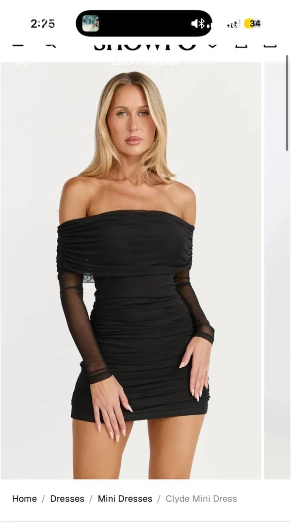 Showpo NWT Black mini dress with long sleeves size 16 - Image 2