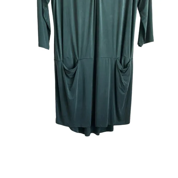 Dolan‎ Womens Pocket Dress MP Green Cupro Spandex Blend Lounge Travel Minimalist - Image 4