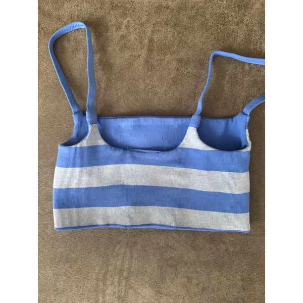 Free People Movement Tighten Up Reversible Bra Blue Combo Striped XS/S NEW - Image 4