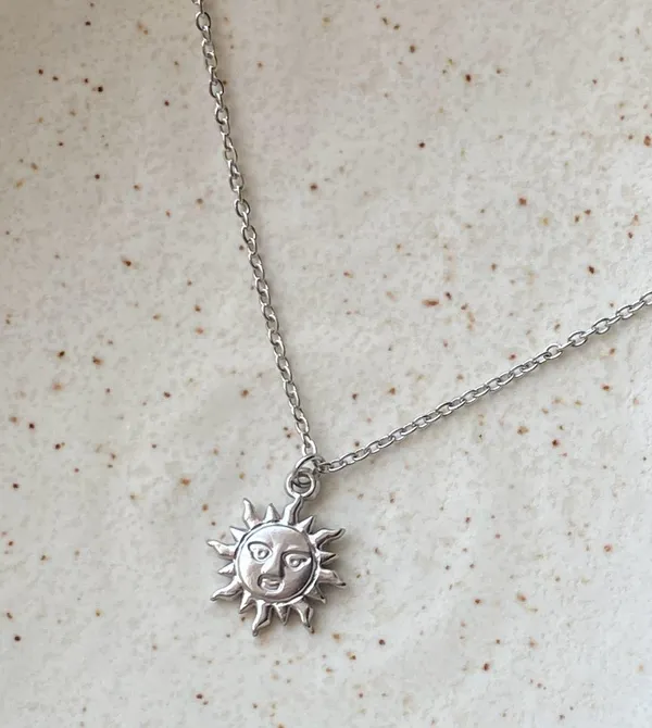Handmade stainless steel sun boho retro vintage funky style necklace☀️ - Image 3