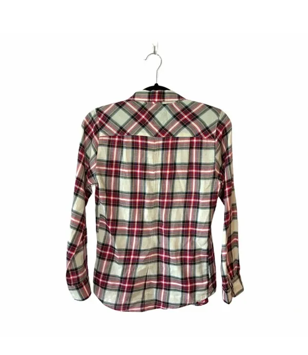 Rails Flannel Button Down Shirt Cream & Red Plaid - Image 8