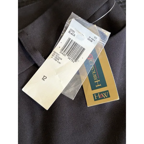 H & W‎ Straight Black Trouser Pants NWT Mid Rise Zip/Slide Hooks Pockets Size 12 - Image 7