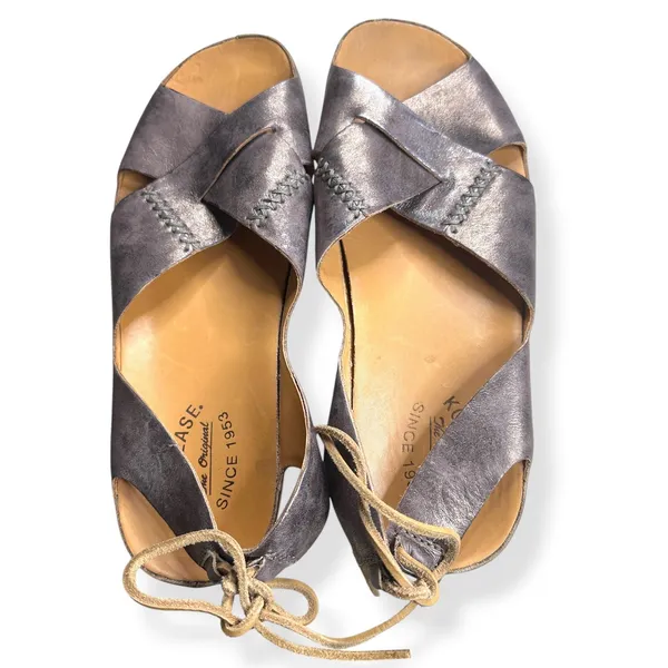 Kork-Ease Rebecca Sandal Metallic Leather‎ Pewter Boho Festival Womens 10/42 - Image 4