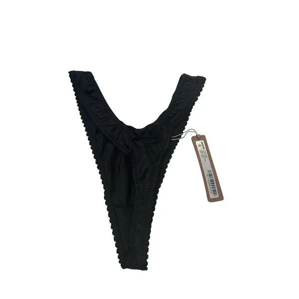 Skims Stretch Satin Dipped Thong XXS onyx NWT - Image 2