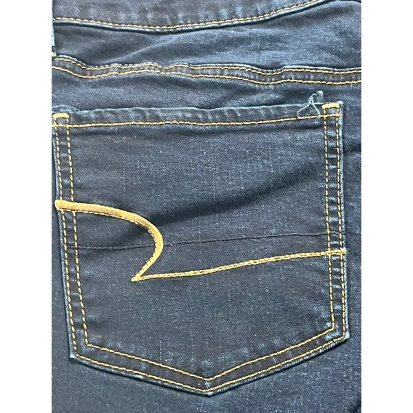 American Eagle Outfitters Super Stretch Raw Hem Shorts Women 12 Dark Wash - Image 12