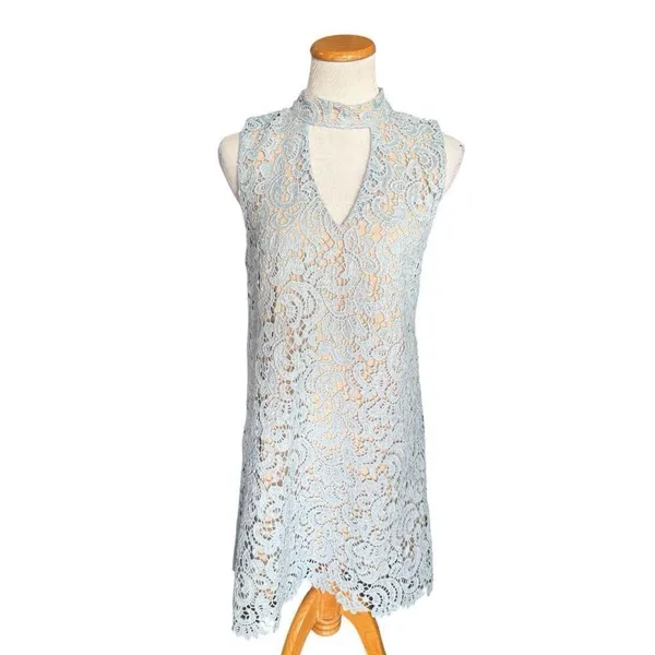 Womens Altard State Baby Blue Sassy Susan Sleeveless Lace Choker Dress - Sz M - Image 2