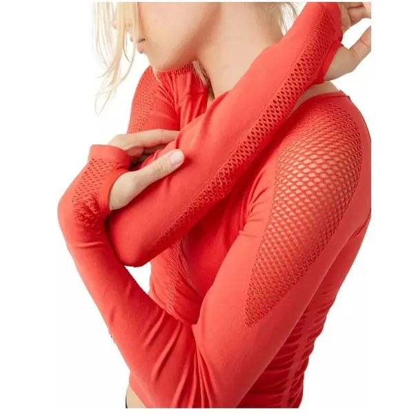 FP Free People Movement On The Rise Long Sleeve Layer Bittersweet Red XS / S - Image 2