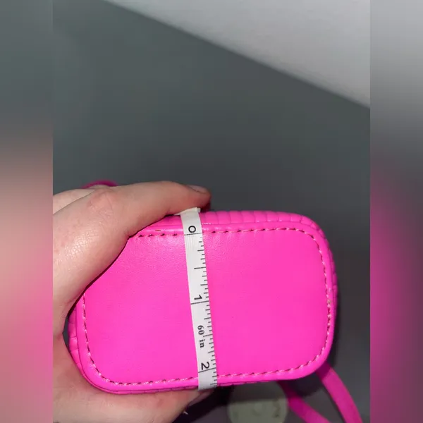 Miniature Micro Neon HotPink Adjustable Crossbody Zipper Whimsy Rave Vinyl Retro - Image 16