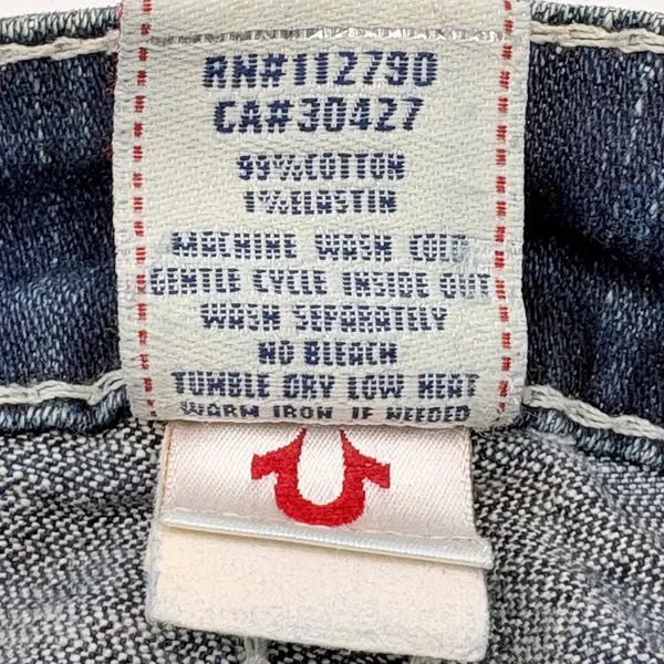 True Religion Disco Joey Big T Jeans Womens 26 Blue Flare Crystal‎ Embellish Y2K - Image 11