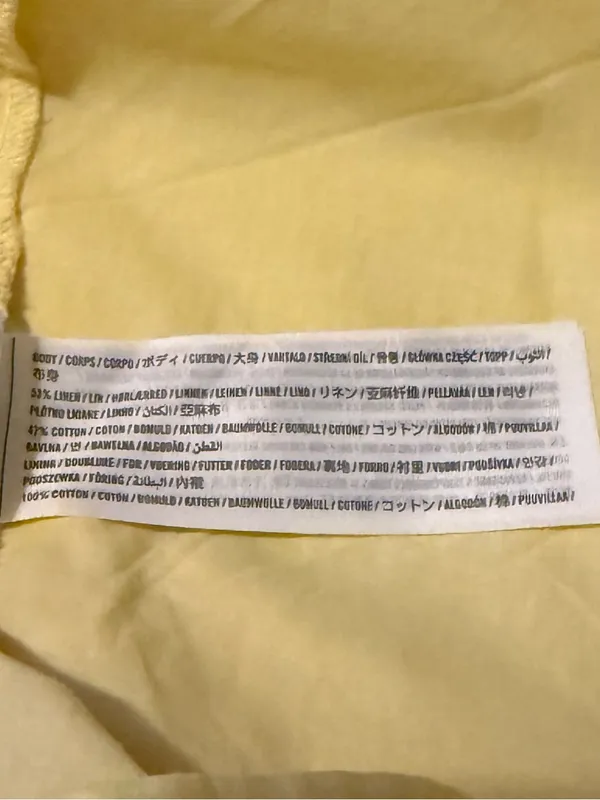 A&F Butter Yellow Linen Cotton Blend Button Back Detail Mini A-Line Sheath Dress - Image 7