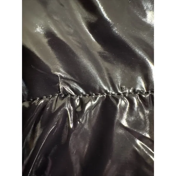 Stoosh Jacket Womens Medium Black Glossy Bubble Coat Cropped Shiny Puffer New - Image 16