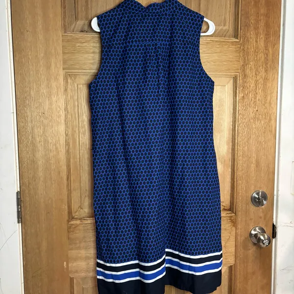 Tommy‎ Hilfiger Blue and Black Geometric Sleeveless Drees size L - Image 5