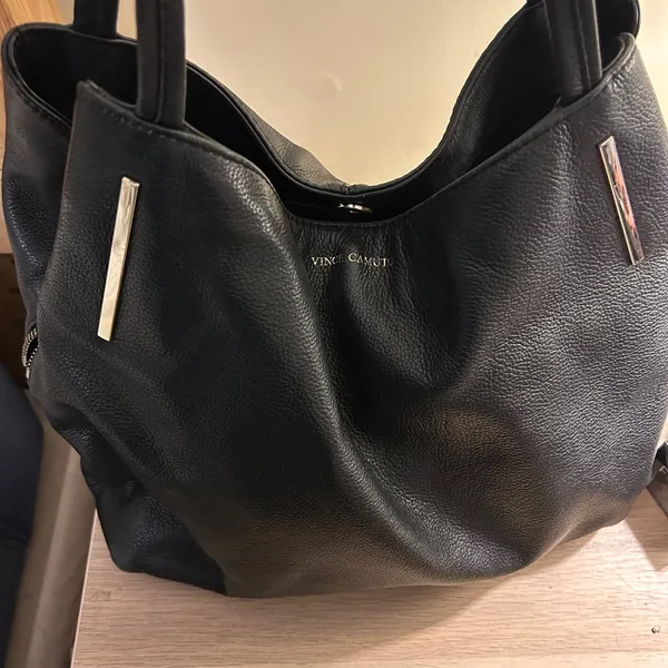 Vince Camuto Black Textured Leather Handbag - Image 5