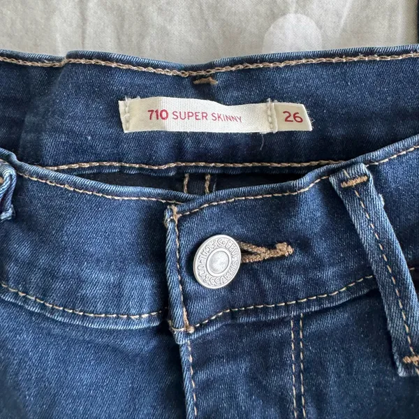 Levi's 710 Super Skinny Dark Wash Jeans, W 26/ L30 - Image 2