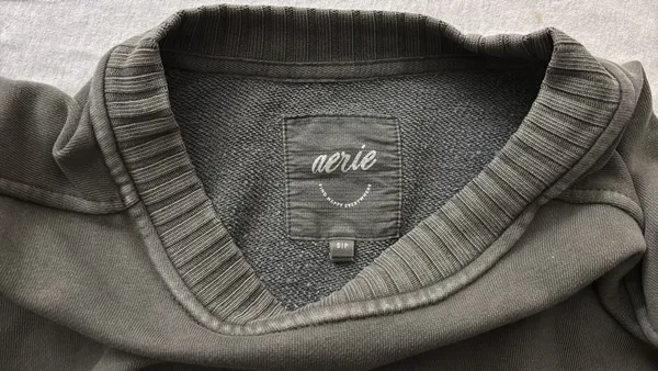 Aerie Dark Green Long Sleeve Crewneck Pullover Sweater - Image 3