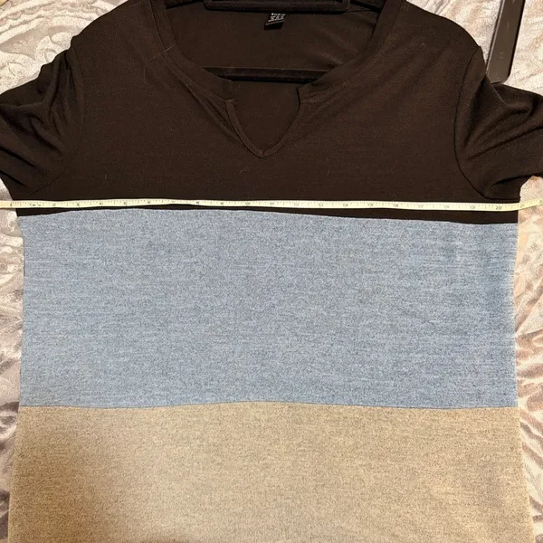 SHEIN Women's Colorblock Long Sleeve Shirt Size XL – Black/Blue/Gray, Excellent - Image 5