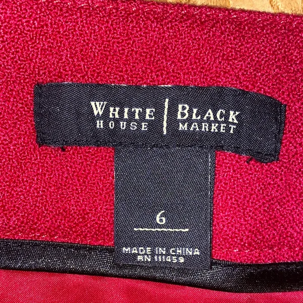 White House Black Market Vibrant Red Wool Blend Pencil Skirt Size 6 Like New - Image 7