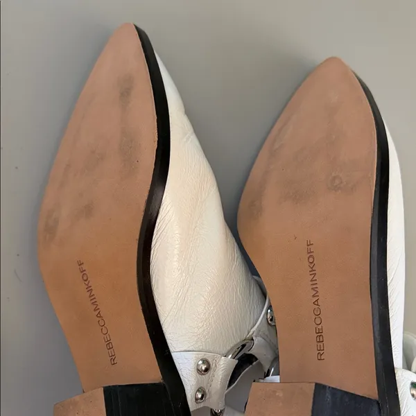 Rebecca Minkoff White Studded‎ Ankle Booties size 6.5 - Image 12