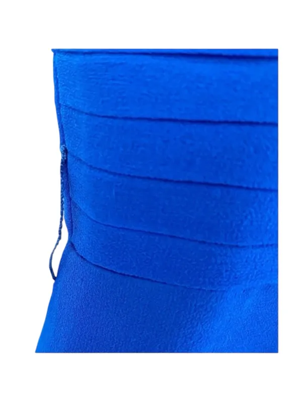 Kurt Thomas 𖦹 Silk Chiffon Strapless Ruched Mini Cocktail Dress 𖦹 Cobalt Blue - Image 7