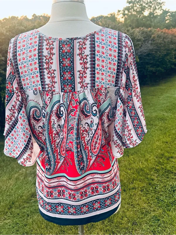 Fig & Flower Anthropologie Boho Peasant Blouse - Image 8