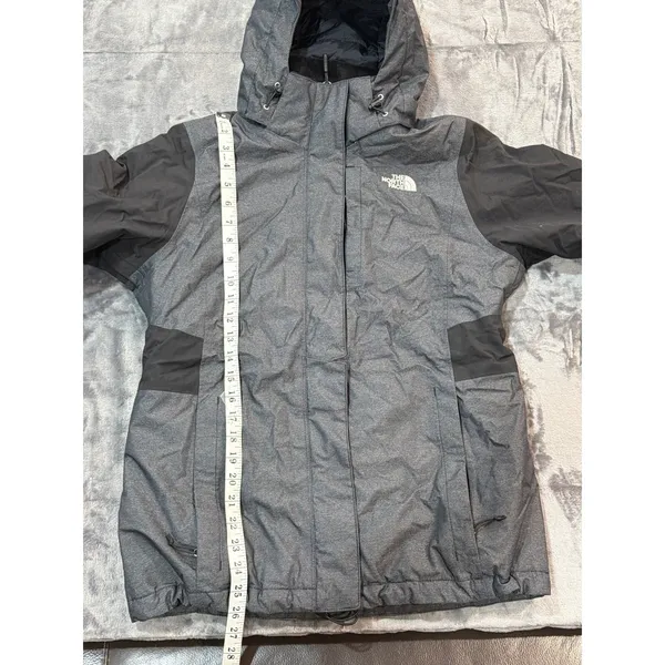 The North Face HyVent Jacket Womens Grey Black Hooded Waterproof Coat M - Image 8