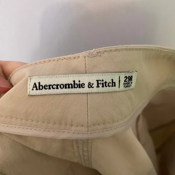 Abercrombie & Fitch Cream Tan Barrel Leg Khaki Pants Workwear Preppy Women's 29 - Image 2