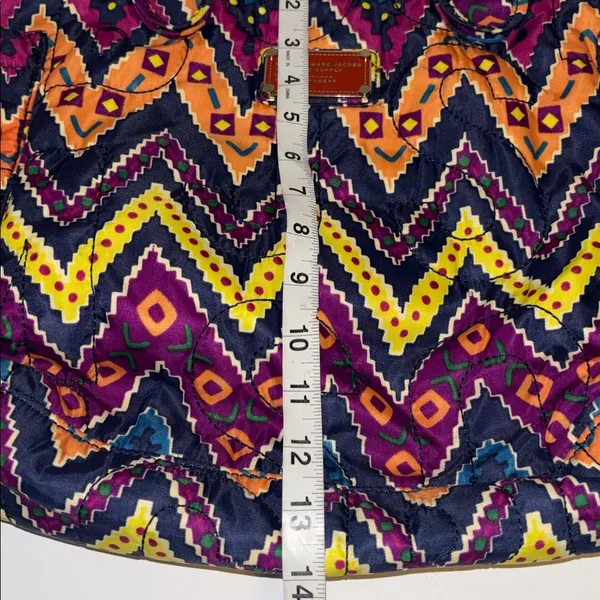 Marc By Marc Jacobs Multicolored Quilted Nylon Tote Bag Chevron Geometric Design - Image 11