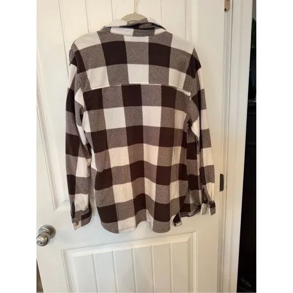 Brown and White Buffalo Plaid Button - Image 2