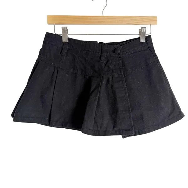Free People Serena Black Pleated Micro Mini Skort Size 2 - Image 2