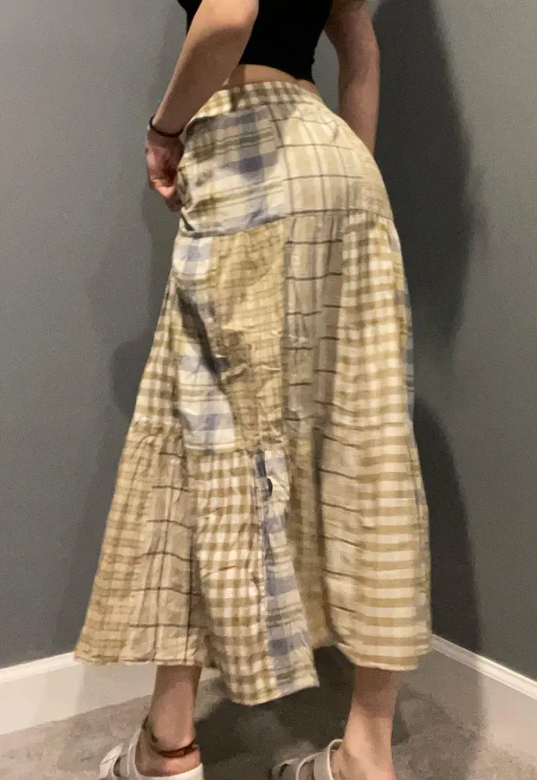 tan plaid maxi skirt Size 4 - Image 4