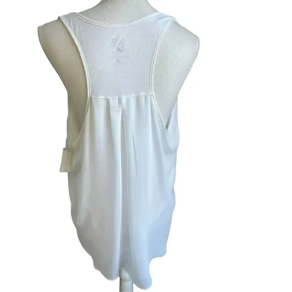 NWT NY&C Sleeveless Racerback Blouse Ivory XL Bling Heart Design Lightweight Su - Image 2
