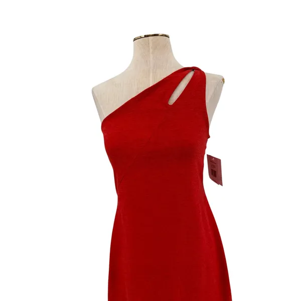 Beyond Yoga Spacedye Lost Your Mind One Shoulder Tennis Dress Red NWT Small - Image 3