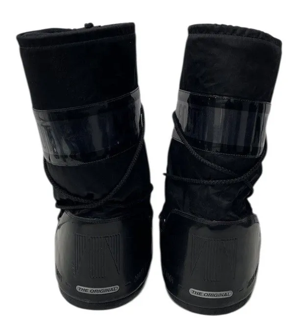 MOON BOOT ICON GLANCE SATIN TALL SNOW SKi BOOTS WOMEN'S BLACK US 7-8.5 39-41 - Image 9