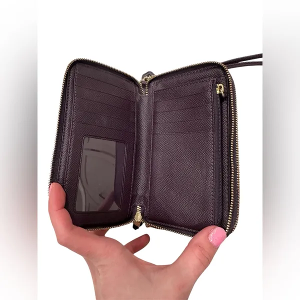 Coach Long Zip Around Wallet Purple Signature Canvas - Image 6