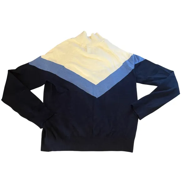 Aerie Offline Colorblock Mock Neck Sweater Pullover Blue White Womens L‎ Cozy - Image 10