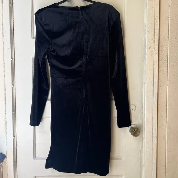 Bardot Black Dress 10L Wrap Velvet Formal Long Sleeve Occassion Party Gala Event - Image 7